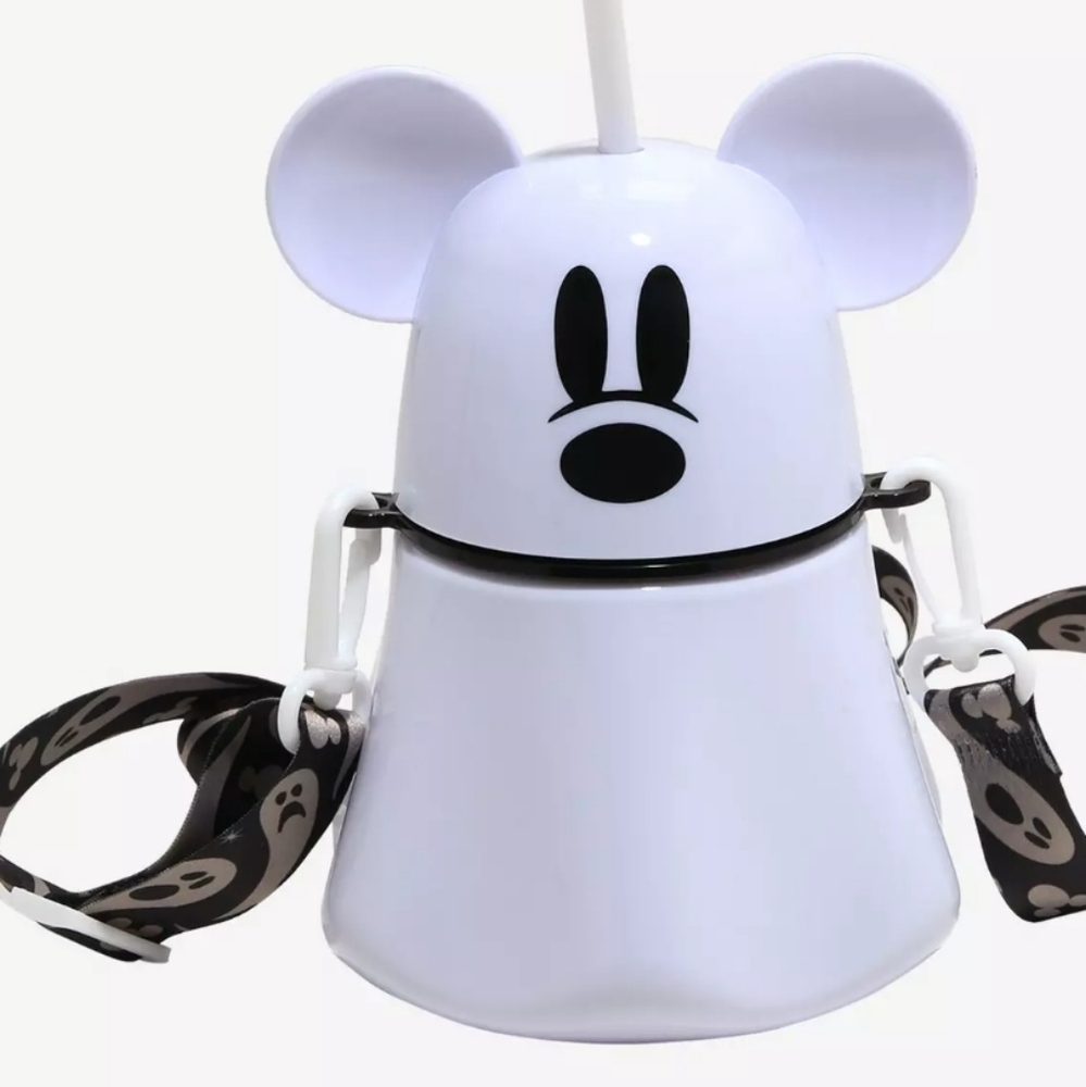 Disney Mickey Mouse Ghost Water Bottle With Strap - Picture 3 of 3